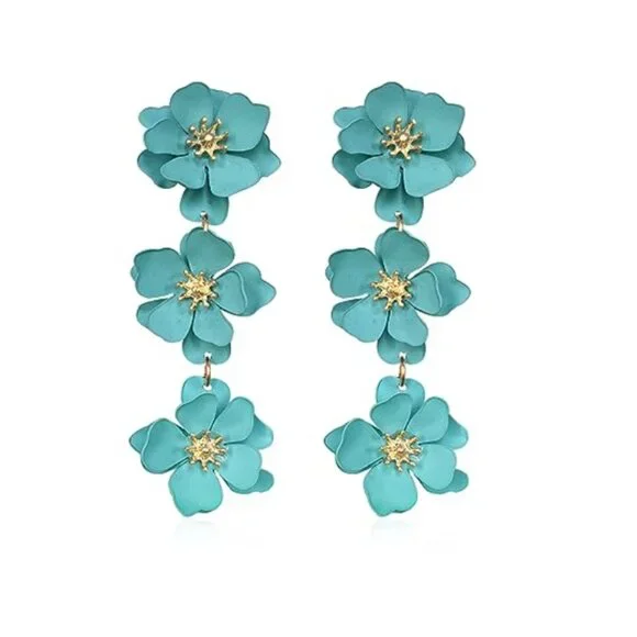 Boho Flower Dangle Earring - Picture 3 of 16